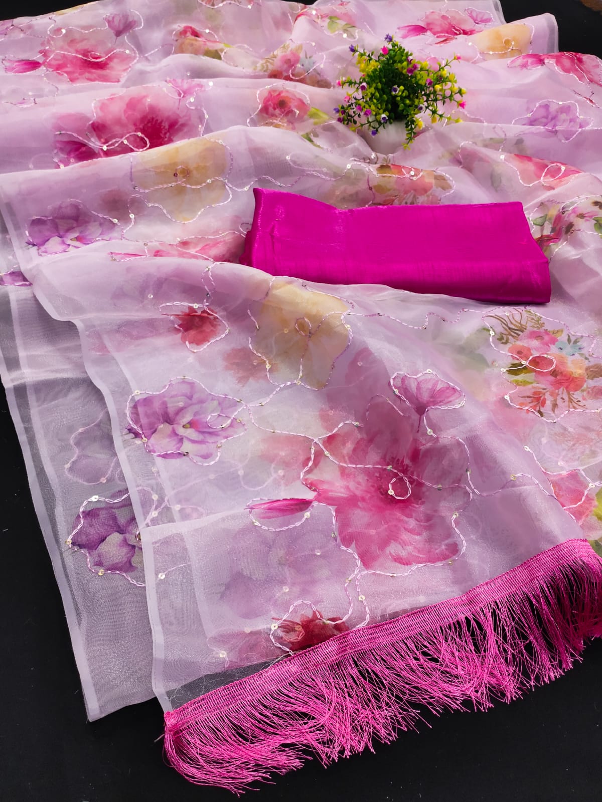 1114 Bollywood New Stylish Fancy Wear Soft Organza Saree Collection